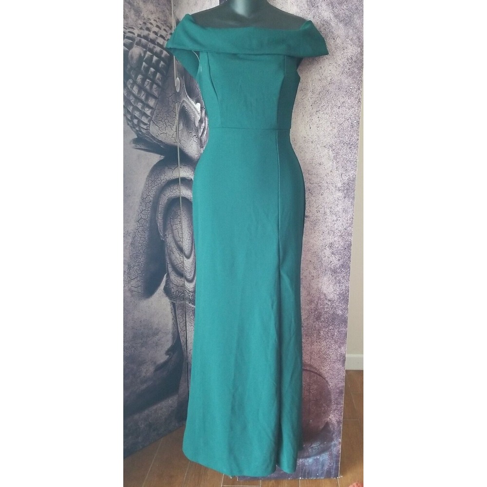 LULUS Women's Aveline Green Off the Shoulder Maxi‎ Dress Size S Small